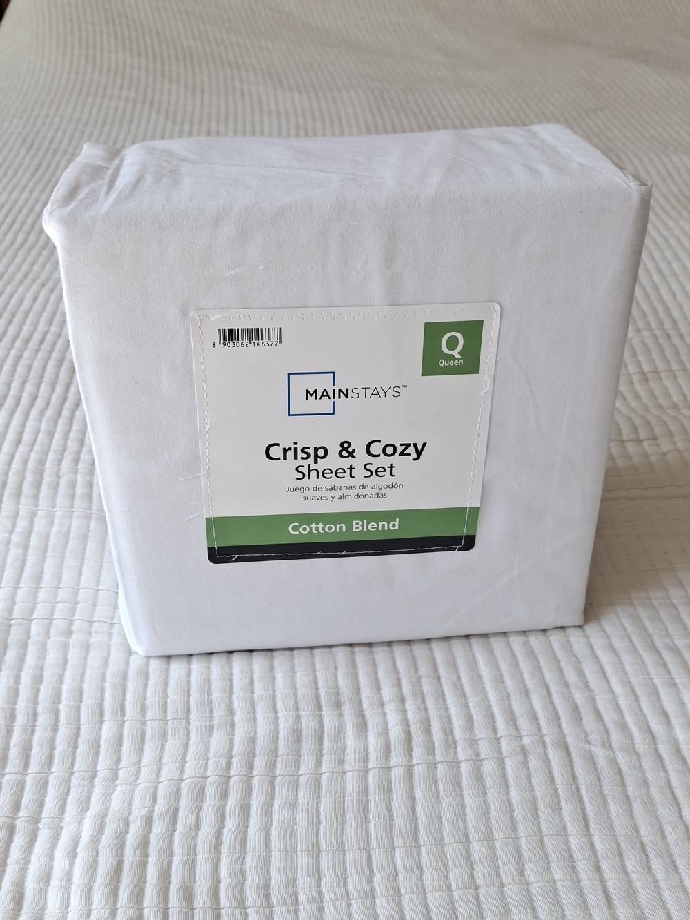 Mainstays White Crisp & Cozy Queen Sheet Set - Cotton Blend